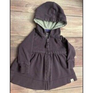 Burt’s Bees Baby Deep Purple Hoodie Hooded Baby Girl Jacket, Size 3-6 months